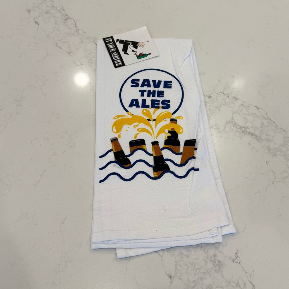 NWT Save the Ails tea towel